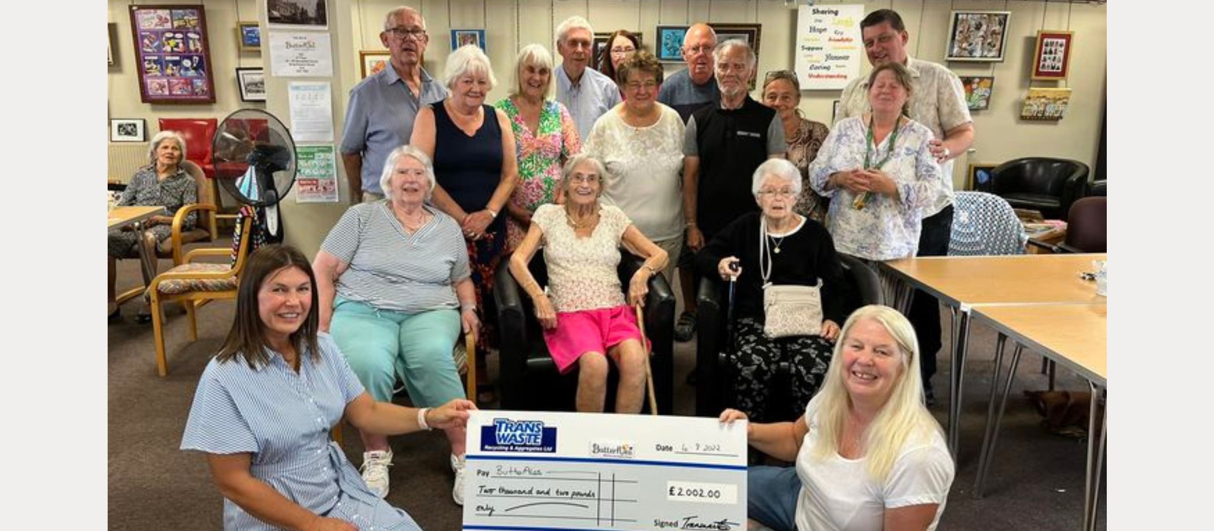 Transwaste donate £2002 Butterflies Memory Loss Support Group